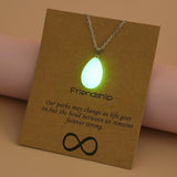 New Simple Luminous Beads Necklace Glowing Night Round Star Heart Pendant Glow In The Dark Necklace for Men Women Hallowen Gifts