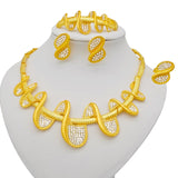 Jewelry Sets Gold Necklace & Earring Set For Women African France Wedding Party 24K Jewelery Ethiopia Bridal Gifts