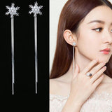 New Gold Color Long Crystal Tassel Dangle Earrings for Women Wedding Drop Earring Fashion Jewelry Gifts