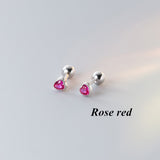 1 Pair Fashion Crystal Love Heart Stud Earrings for Women Trendy Party Wedding Ear Jewelry Gifts