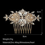 Rhinestone Pearl Bridal Hair Comb for Bride Miraculous Crystal Hair Comb Tiaras Women Girl Hair Jewelry Wedding Hair Accessories