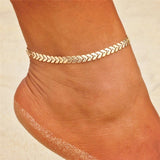 Mtcytea Two Layers Chain Heart Style Gold/Silver Color Anklets For Women Bracelets Summer Barefoot Sandals Jewelry On Foot Leg