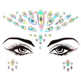 3D Acrylic Glitter Rhinestone Temporary Sexy Face Tattoo Sticker DIY Kids Holiday Party Masquerade Body Facial Jewelry Tattoo