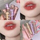 Mtcytea Iced Tea Mirror Lip Glaze Watery Lip Gloss Waterproof Lasting Transparent Jelly Liquid Lipstick Womon Beauty Makeup Lip Cosmetic