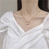 New Fashion Four Pearl Choker Necklaces Girl Summer Luxury Baroque Pearl Pendant Clavicle Chain For Women Jewelry Gift