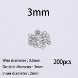 50-200pcs/Lot 3-10mm Stainless Steel Gold Open Jump Rings Split Rings Connector for Jewelry Making Accessories Findings Supplies