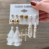 Fashion Gold Hoop Earrings Set Women Pearl Hoop Earrings Oversize Metal Circle Punk Earring Female Fashion Jewelry