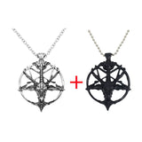 Fashion Steampunk Inverted Pentagram Star God Goat Head Pendant Necklace Satan Satan Mysterious Metal DIY Necklace in Jewelry