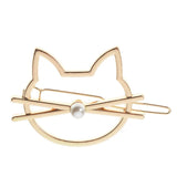 Fashion Cute Beauty Metal Cat Pearl Gold Silver Headwear Hairpin Girls Women Hair Clip Barrette Hairpins Hair Clips Accessories