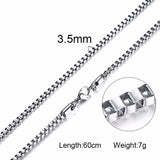 Box Chains Necklaces Delicate Square Links Stainless Steel Chains 2mm 4.5mm Necklace For Men Women 18 To 24 Inch