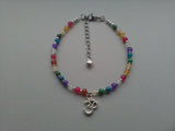 Lotus Chakra Anklet Ankle Chain Ankle Bracelet Gemstone Chakra Ankle Chain Rainbow Beaded Anklet