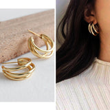 Geometric Metal Earrings for Women Jewelry Gift Irregular Circle Square Earrings Femme Cold Fashion Korean Women's Earrings