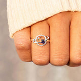 Special Moon Star Planet Ring Sapphire Ring,Life Is A Journey Planet Ring Meaningful Mother's Day Gift Birthday Jewelry