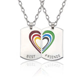 Best Friend Necklace 2-Piece Pendant Necklace Good Friend Forever Necklace Choker Friendship BFF Men And Women Jewelry Gift