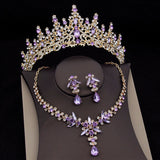 Royal Queen Bridal Jewelry Sets for Women Luxury Tiaras Crown Sets Necklace Earrings Wedding Dress Bride Jewelry Set Accessory