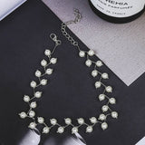 Beads Women's Neck Chain Kpop Pearl Choker Necklace Gold Color Goth Chocker Jewelry Pendant Necklaces Collar for Girl