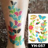 Waterproof Temporary Tattoo Sticker Flowers Mandala Henna Gold Silver Metallic Flash Tatoo Boho Lotus Jewelry Glitter Body Art