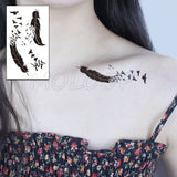 Feather Bird 8 Element Pattern Dandelion Temporary Tattoo Sticker Fake Tattoos for Women Men Body Makeup Waterproof Stickers