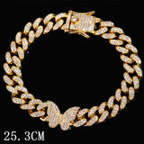 Flatfoosie Hip Hop Iced Out Chunky Cuban Chain Anklets For Women Luxury Rhinestone Link Ankle Bracelet Beach Barefoot Jewelry