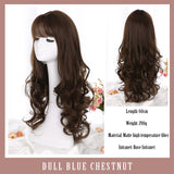 Lolita White Gold Highlight Pink Synthetic Big Wave Wig With Air Bangs Women's Cosplay Natural Heat Resistant Wig.