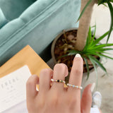 Multi Beaded Pearl Rings Natural Freshwater Pearl Geometric Rings for Women Continuous Circle Minimalist Stacked Party Rings