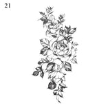 Mtcytea 1Sheet Colorful Peony Flowers Tattoo Women Waterproof Temporary Black Tattoo Sticker women wrist arm sleeves tatoo Fake Body Art