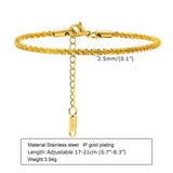 Mtcytea Chic Gypsophila Chain Anklet for Women, New in Gold Color Stainless Steel Shiny Twisted Link Chain with Stamp Adjustable Anklets