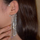 New Classic Crystal Earrings Ladies Exaggerated Long Earrings Tassels Rhinestone Earrings Fashion Ladies Korean Earrings Jewelry