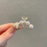 Pearl Rhinestone Mini Hair Claw Retro Diamond Flower Women Girls Crab Claw Clip Small Hairpins Hair Crabs Girls Hair Accessories