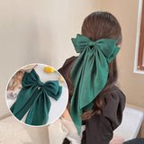 Solid Color Bow Ribbon Hair Clip New Women Large Bowknot Barrettes Women Ponytail Clip Headband Girls Hair Accessories Gift