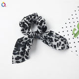 Leopard Bowknot Elastic Hair Band Women Solid Color Scrunchie Girls Hair Tie Ponytail Holder Headband Hair Rope Hair Accessories