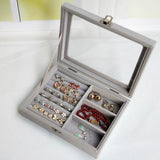 Hot Sales Fashion Portable Velvet Jewelry Ring Jewelry Display Organizer Box Tray Holder Earring Jewelry Storage Case Showcase