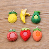 10Pcs 26 Styles Mix Fruit Animals Flowers Sieve Resin Earring Charms Diy Findings Keychain Bracelets Pendant For Jewelry Making