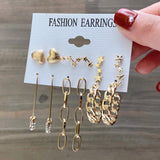 Fashion Gold Hoop Earrings Set Women Pearl Hoop Earrings Oversize Metal Circle Punk Earring Female Fashion Jewelry