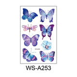 10 kind Watercolor Floral Butterfly Tattoo Children Safe Makeup Temporary Flower Body Arm Disposable Sticker tatouage temporaire