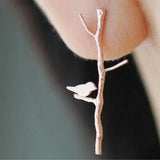 New Fashion Design Earings Cute Small Bird Branches Stud Earring For Women Gift
