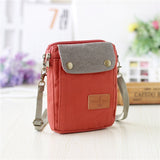 New Girls Canvas Messenger Bag Women Small Mobile Phone Bag Simple Casual Female Shoulder Bag