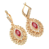 Kinel Dubai Gold Color Arabic Earring For Women Ethnic Wedding Jewelry Morocco Caftan Fashion Accessories Crystal Gift