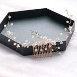 Rhinestone Pearl Bridal Hair Comb for Bride Miraculous Crystal Hair Comb Tiaras Women Girl Hair Jewelry Wedding Hair Accessories