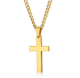 Fashion Men's Necklace Rectangle Pendant Necklace Fashion Simple Cross Chain Lover Gift Free Shipping