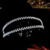 Mtcytea New CZ Soft Headwear Headband Wedding Bridal Headwear Dress Headwear Tiaras Party Prom Headband Hair Accessories A01034