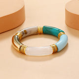 Bilandi Retro Style Stretch Bracelet For Women Female Hot Sale Vintate Temperament Resin Acrylic Bracelet Modern Jewelry