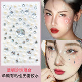 3D Face Jewelry Crystal Diamond Disposable Tattoo Stickers DIY Women Eyes Face Body Rhinestones Waterproof Makeup Art Stage 1pcs