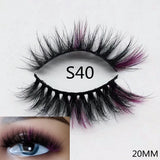 3D Mixed Color Mink Lashes Wholesale Beauty Natural Individual Eyelashes Fluffy Lash Extension mix pink blue dramatic lash