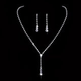 New Fashion Long Tassel Necklace Rhinestone Chain Choker forBridal wedding Statement Chunky Y Necklace Chain Crystal Jewelry