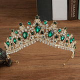 Gorgeous Crystal AB Bridal Jewelry Sets Fashion Tiaras Earrings Necklaces Set for Women Wedding Dress Crown Jewelry Set