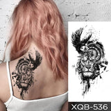 Waterproof Temporary Tattoo Sticker Black Dragon Snake Peony Rose Totem Flash Tatto Women Men Dark Sexy Waist Arm Fake Tattoos