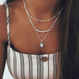 Mtcytea Fashion Jewelry Necklace Soft Snake Bone Chain Double Layered Necklace Statement Necklace Women Choker Chain Wholesale