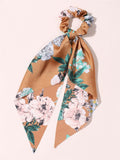 New Fashion Print Bow Scrunchies Hair Ribbon For Women Elastic Hair Band Girls Horsetail Hair Ties Hair Accessories