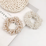 Mtcytea Pearls Beads Hair Ties Elastic Hair Bands For women Hair Rope Scrunchies Ponytail Holders Rubber Hair Accessories